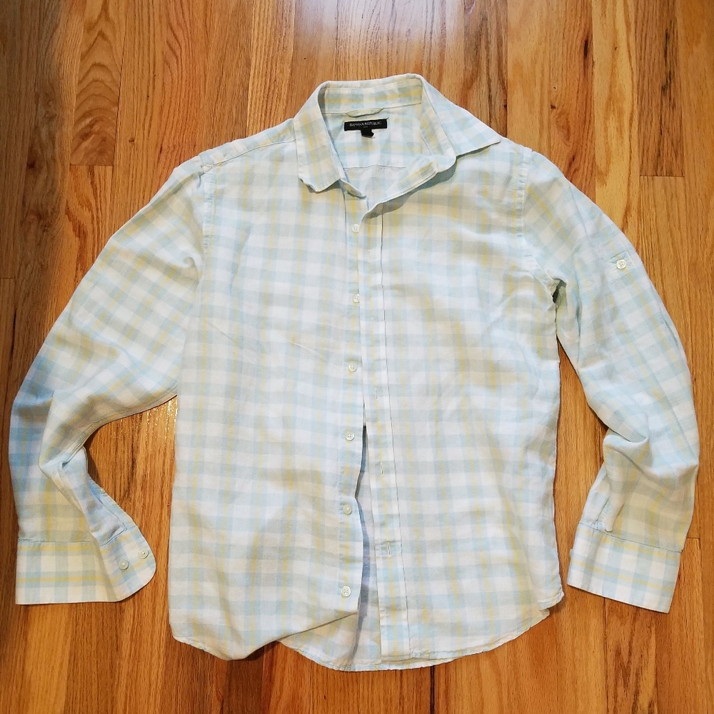 Banana Republic men's checkered button-down